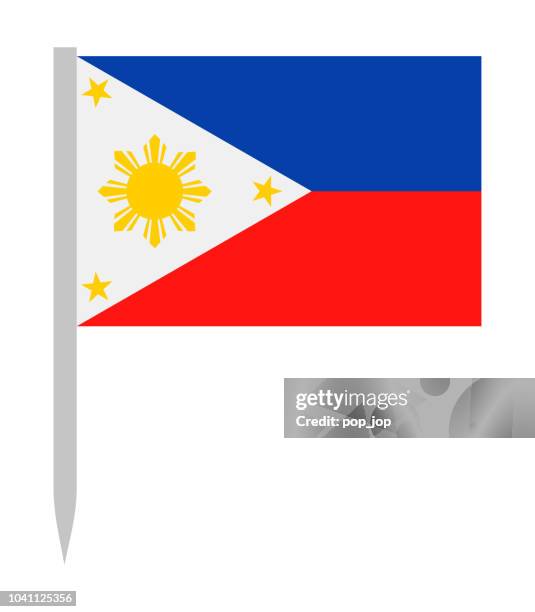 philippinen - vektor pin flache flaggensymbol - philippines national flag stock-grafiken, -clipart, -cartoons und -symbole