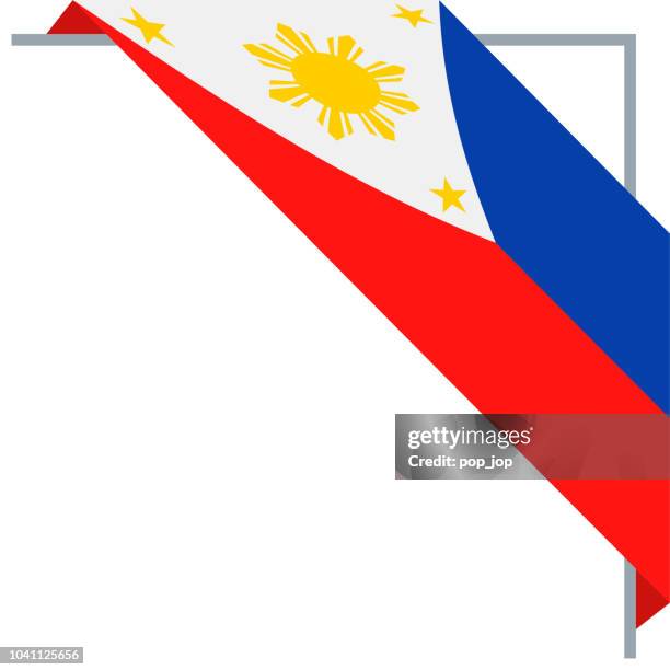 philippines - bookmark corner flag vector flat icon - philippines flag stock illustrations