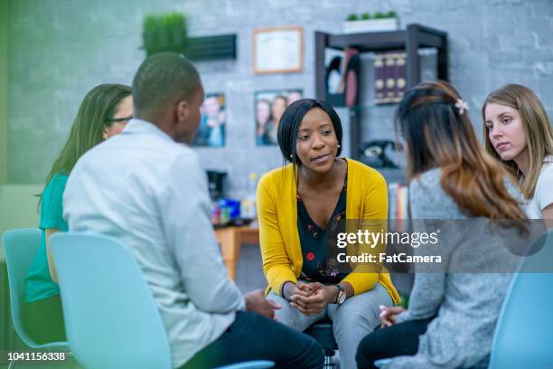 group therapy session - church group stock pictures, royalty-free photos & images