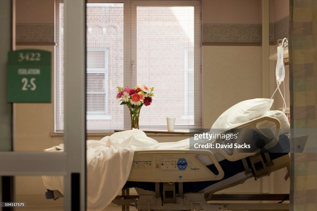 Empty hospital bed