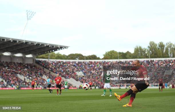 Cork , Ireland - 25 September 2018; Mikael Silvestre of Manchester United Legends during the Liam Miller Memorial match between Manchester United...