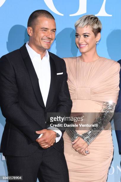 Orlando Bloom and Katy Perry attend the Gala for the Global Ocean hosted by H.S.H. Prince Albert II of Monaco at Opera of Monte-Carlo on September...