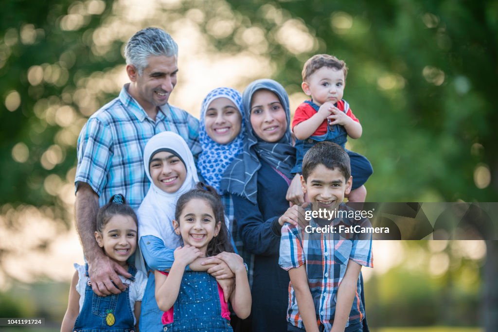 Large Muslim Family