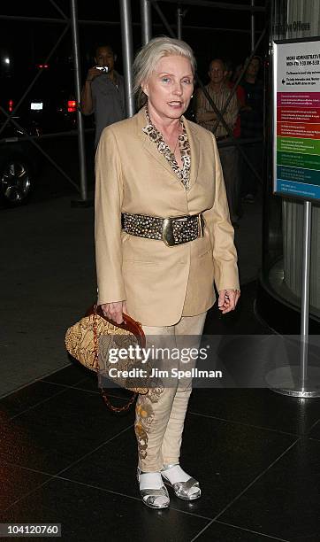 Musical artist Deborah Harry attends the Cinema Society and BlackBerry Torch screening of "You Will Meet a Tall Dark Stranger" at MOMA on September...