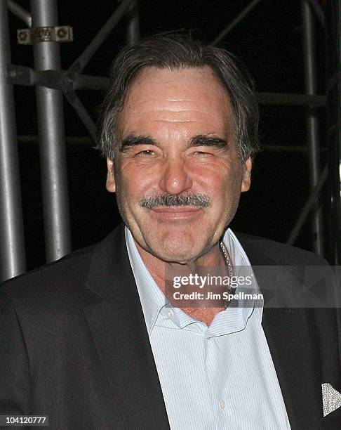 Director Oliver Stone attends the Cinema Society and BlackBerry Torch screening of "You Will Meet a Tall Dark Stranger" at MOMA on September 14, 2010...