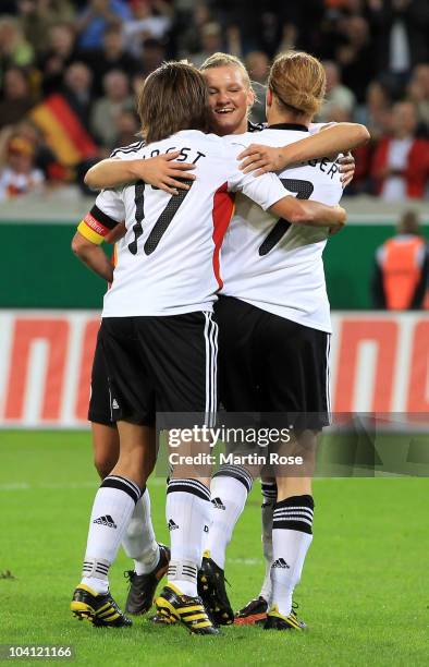 Alexandra Popp of Germany celebrates after she scores her team's 3rd goal during the Women's International Friendly match between Germnay and Canada...