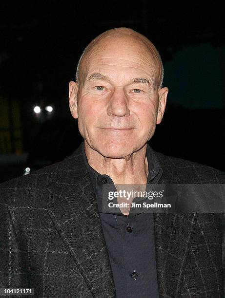 Actor Patrick Stewart attends the Cinema Society and BlackBerry Torch screening of "You Will Meet a Tall Dark Stranger" at MOMA on September 14, 2010...