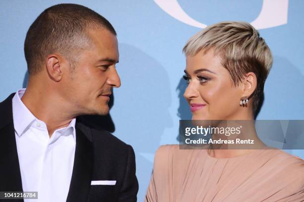 Katy Perry and Orlando Bloom attend the Gala for the Global Ocean hosted by H.S.H. Prince Albert II of Monaco at Opera of Monte-Carlo on September...