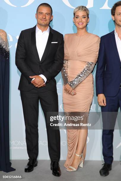 Orlando Bloom and Katy Perry attend the Gala for the Global Ocean hosted by H.S.H. Prince Albert II of Monaco at Opera of Monte-Carlo on September...