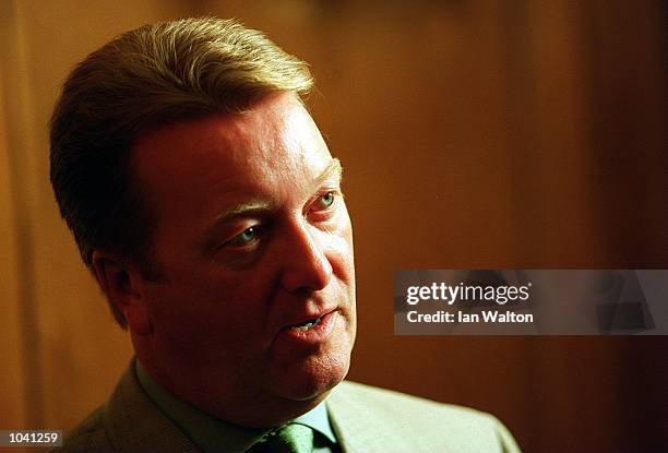 Frank Warren answers questions from the media during a press conference at The Four Seasons Hotel, Park Lane, London. Mandatory Credit: Ian...