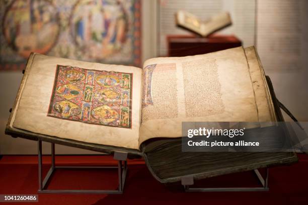 The so-called 'Gumbertus' Bible' is on display at the Germanisches Nationalmuseum in Nuremberg, Germany, 28 April 2014. The bible from the 12th...