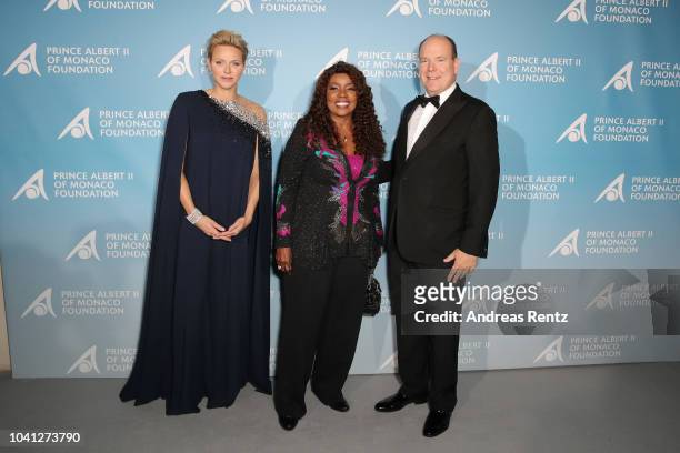 Princess Charlene of Monaco, Gloria Gaynor and Prince Albert II of Monaco attend the Gala for the Global Ocean hosted by H.S.H. Prince Albert II of...