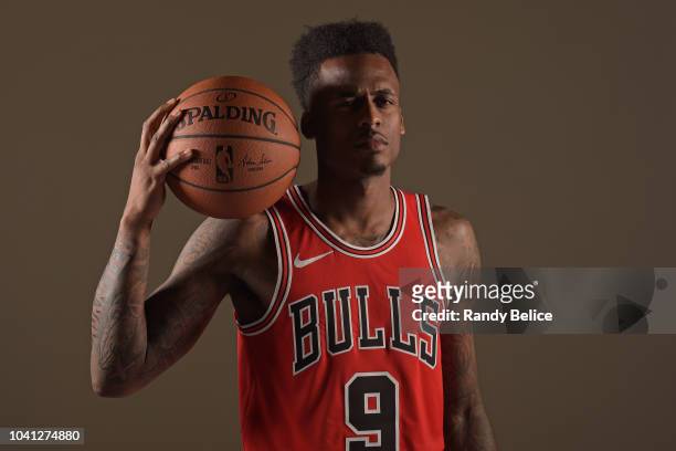 Antonio Blakeney of the Chicago Bulls poses for a portrait at media day on September 24, 2018 at the United Center in Chicago, Illinois. NOTE TO...
