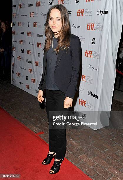 Actress Ellen Page arrives at the "Super" Premiere held at Ryerson Theatre during the 35th Toronto International Film Festival on September 10, 2010...