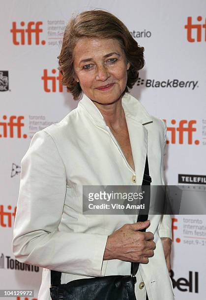 Actress Charlotte Rampling attends "Blue Valentine" Premiere during the 35th Toronto International Film Festival at Ryerson Theatre on September 15,...