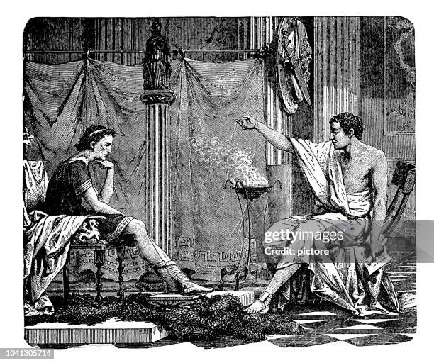 aristotle (384-322 b.c) - philosopher stock illustrations