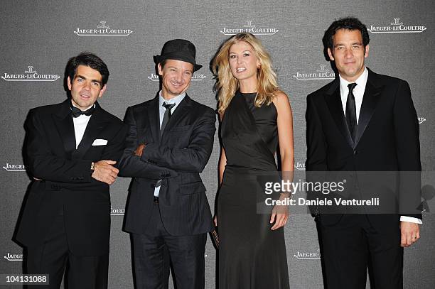 Jerome Lambert, Jeremy Renner, Rosamund Pike and Clive Owen attend the Jaeger-LeCoultre Party at the Teatro alle Tese during the 67th Venice...