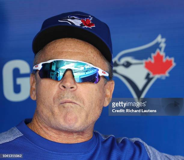 September 26 Prior to the start of the game, Manager John Gibbons waits in the dugout. The Toronto Blue Jays took on the Houston Astros in the Jays...