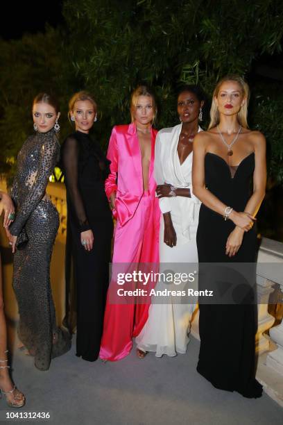 Vlada Rosljakova, Charlott Cordes, Toni Garrn, Ubah Hassan and Michaela Kocianova attend the Gala for the Global Ocean hosted by H.S.H. Prince Albert...