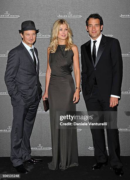 Jeremy Renner, Rosamund Pike and Clive Owen attend the Jaeger-LeCoultre Party at the Teatro alle Tese during the 67th Venice International Film...