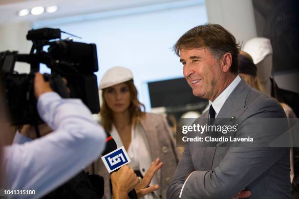 Brunello Cucinelli is seen at the Brunello Cucinelli presentation during Milan Fashion Week Spring/Summer 2019 on September 19, 2018 in Milan, Italy.