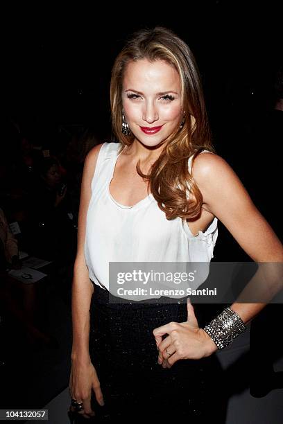 Shantel VanSanten attends the Zang Toi Spring 2011 fashion show during Mercedes-Benz Fashion Week at The Studio at Lincoln Center on September 15,...