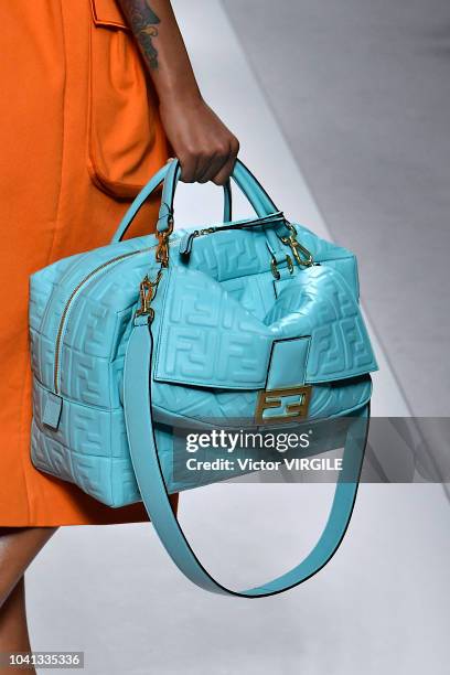 Model walks the runway at the Fendi Ready to Wear fashion show during Milan Fashion Week Spring/Summer 2019 on September 20, 2018 in Milan, Italy.