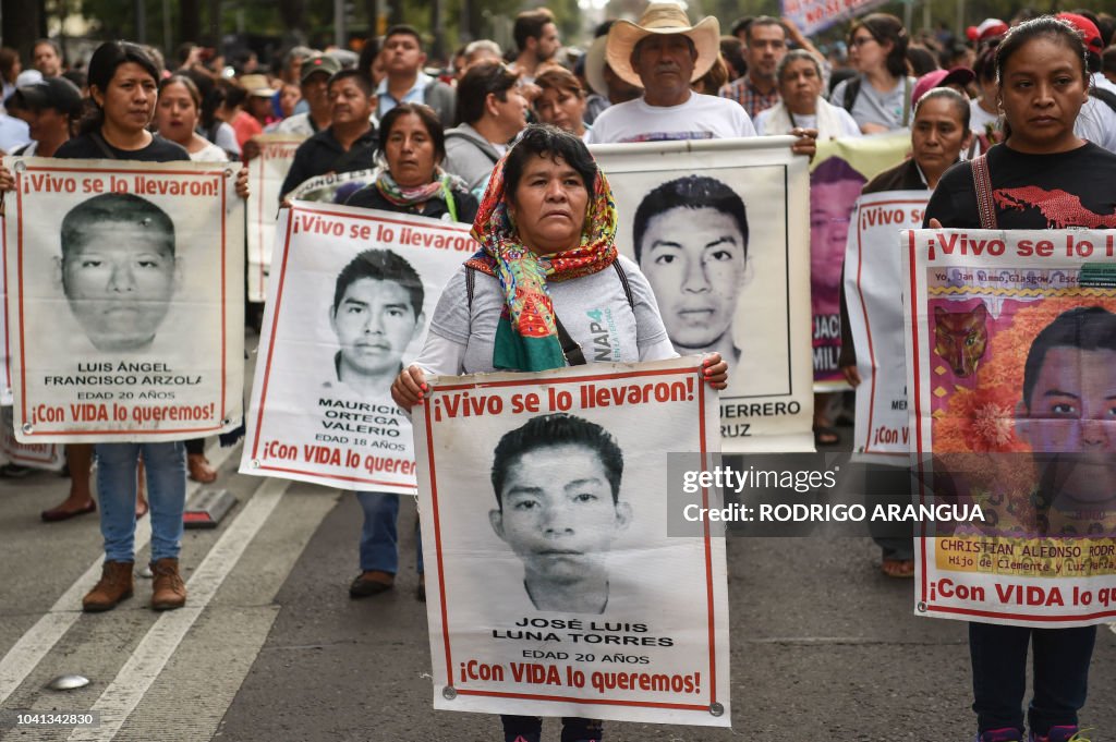MEXICO-RIGHTS-MISSING-STUDENTS-ANNIVERSARY