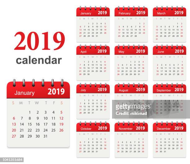 2019 年日曆 - 2019 calendar 幅插畫檔、美工圖案、卡通及圖標