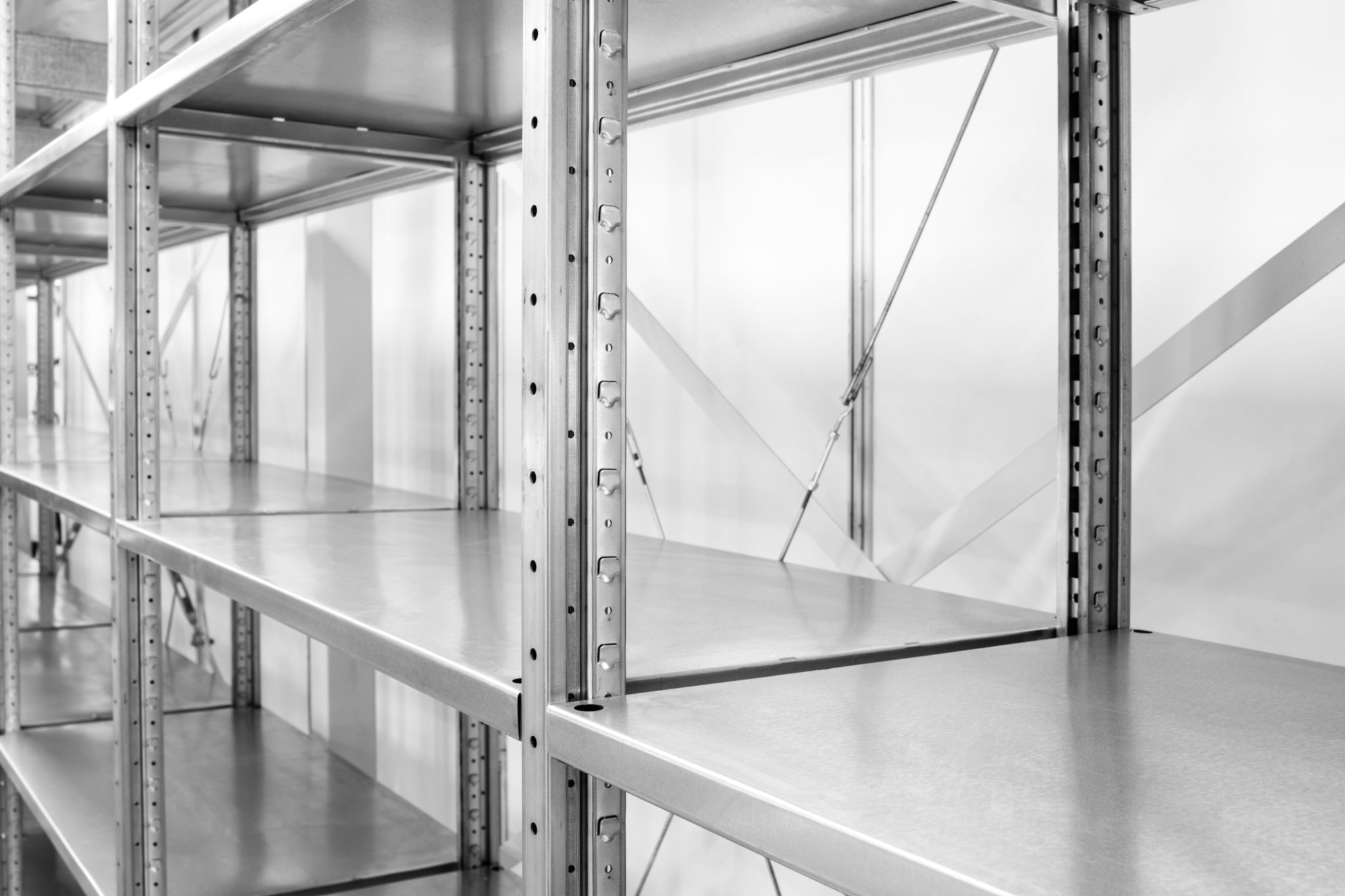 metal shelves