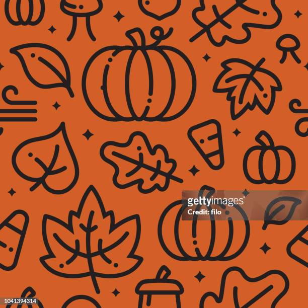 fall halloween seamless background - maple leaf stock illustrations