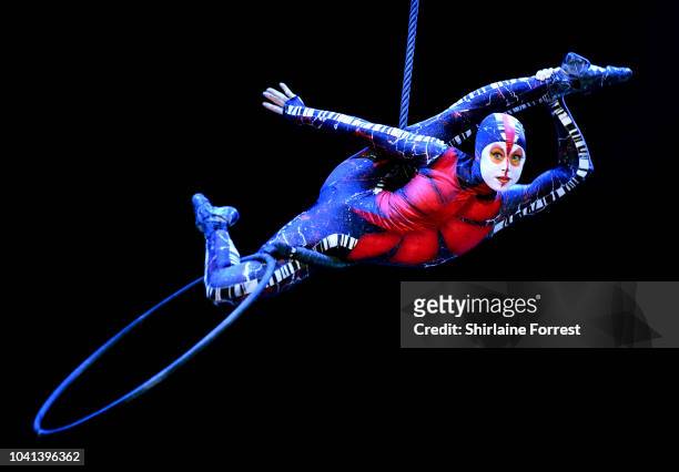 The cast of Cirque Du Soleil 'OVO' during their premiere performance at Manchester Arena on September 26, 2018 in Manchester, England.