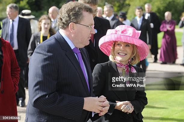 Stagecoach founder Anne Gloag with Conservative MP David Mundell visit the gardens at the Palace of Holyroodhouse during day one of his four day...