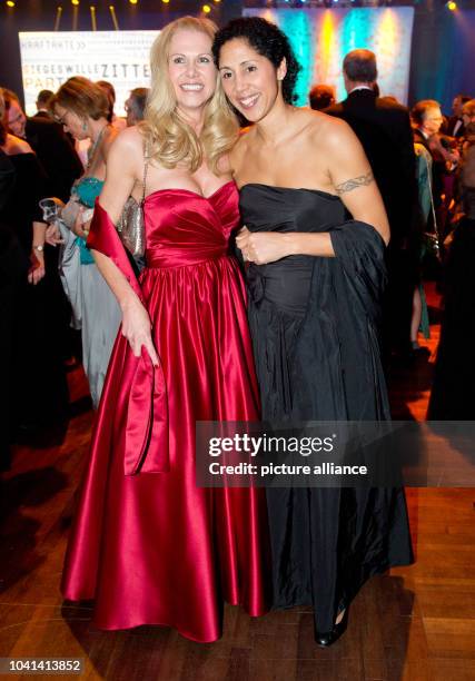 Soccer Steffi Jones and partner Nicole Parma attend the 44th 'Ball des Sports' in Wiesbaden, Germany, 08 February 2014. This year's motto is 'Sprung...