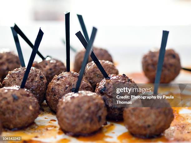 lamb meatball appetizer - meatballs stock pictures, royalty-free photos & images