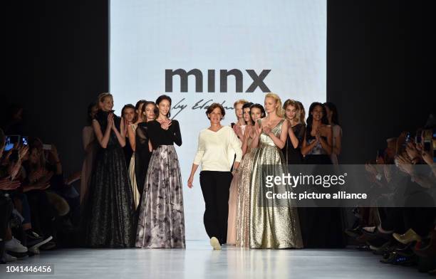 The designer Eva Lutz appears after the show of her label 'Minx by Eva Lutz' at the Mercedes Benz Fashion Week in Berlin, Germany, 20 January 2015....