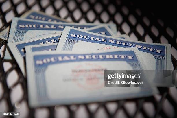 close-up of social security cards - social security card stock pictures, royalty-free photos & images