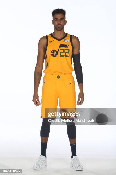 Thabo Stefolosha of the Utah Jazz poses for a portrait at media day on September 24, 2018 at the Zions Bank Basketball Campus in Salt Laker City,...