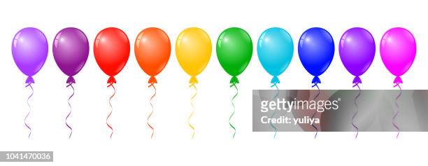 colorful balloons on white background - birthday balloons stock illustrations