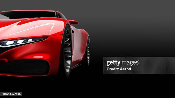 red sportscar studio shot - sports car interior stock pictures, royalty-free photos & images