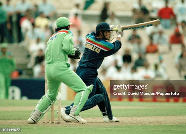 Sachin Tendulkar batting for India during the World Cup match between Pakistan and India at the Sydney Cricket Ground, 4th March 1992. The Pakistan...