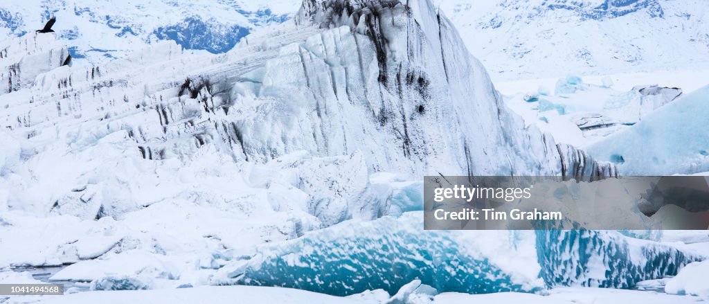 Floating Icebergs in Jokulsarlon Glacial Lagoon, Iceland