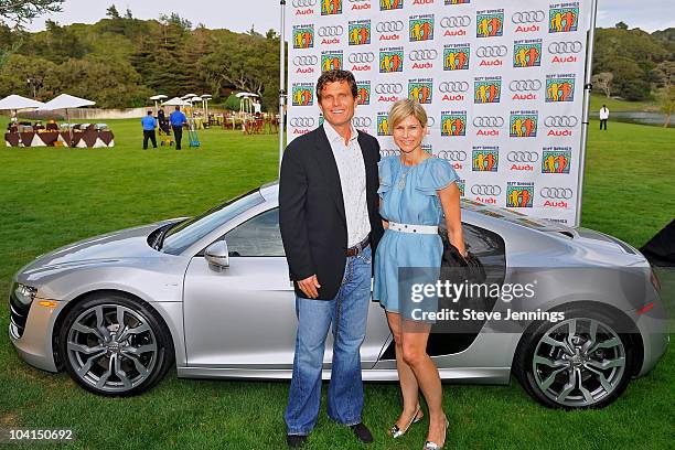 Anthony Kennedy Shriver and Anja Kaehny attend the First Lady's Wine and Food Challenge kicking off the Audi Best Buddies Challenge at Hearst Castle...