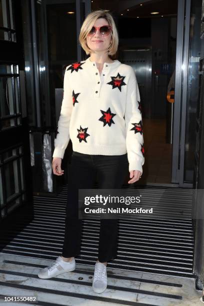 Jodie Whittaker at BBC Radio 2 promoting the new series of Dr Who on September 27, 2018 in London, England.