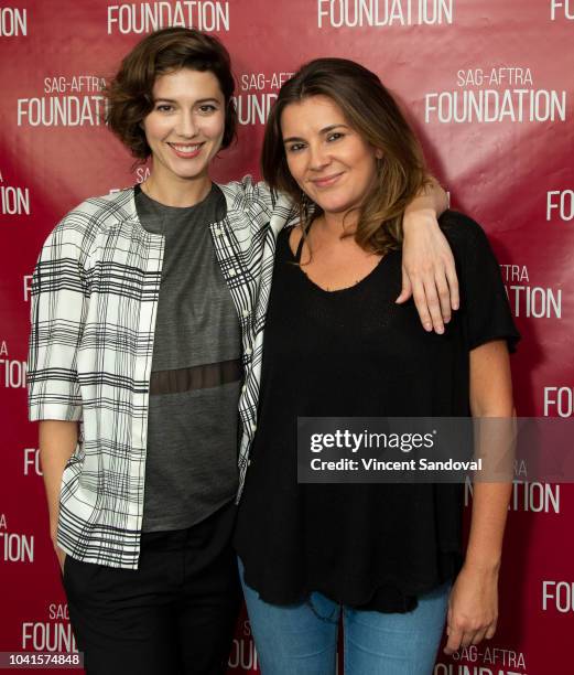 Actress Mary Elizabeth Winstead and Director Eva Vives attend SAG-AFTRA Foundation Conversations screening of "All About Nina" at SAG-AFTRA...