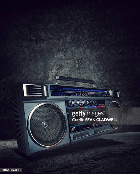 1980's boombox - etereo stock pictures, royalty-free photos & images