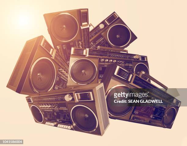 funky boombox collage - rapper stock pictures, royalty-free photos & images
