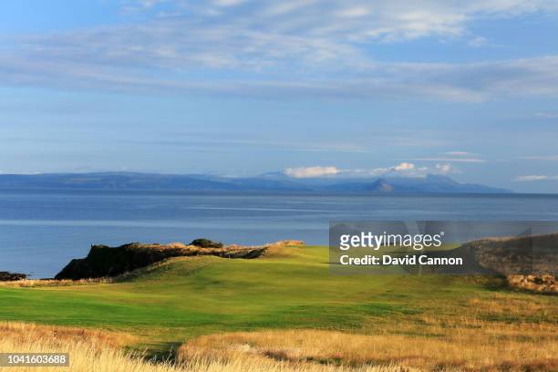 View of the par 4, ninth hole on the King Robert the Bruce Course at the Trump Turnberry Resort on July 29, 2018 in Turnberry, Scotland.