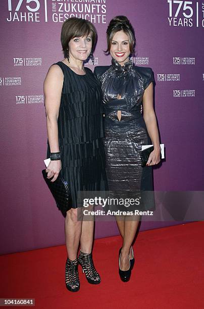 Birgit Schrowange and Nazan Eckes arrive for the Bertelsmann 175 years celebration ceremonial act at the Konzerthaus am Gendarmenmarkt on September...