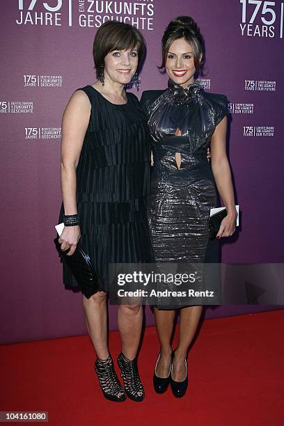 Birgit Schrowange and Nazan Eckes arrive for the Bertelsmann 175 years celebration ceremonial act at the Konzerthaus am Gendarmenmarkt on September...